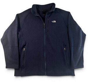 The North Face Full Zip Fleece Jacket Men's XXL Navy Blue Outdoor